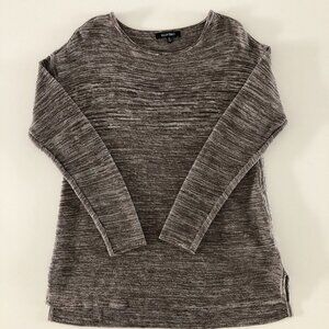 Ellen Tracy Casual Lg Slv Scoop Neck Cotton/Acrylic Sweater Cocoa + Ivory Sz XL